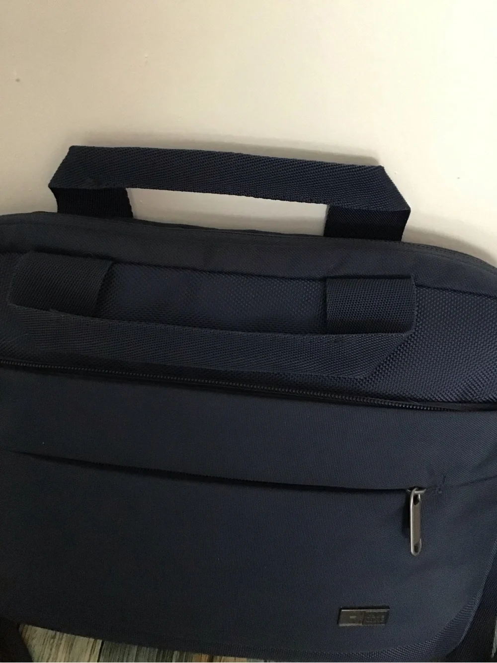 Navy Laptop Messenger Bag with Padded Strap